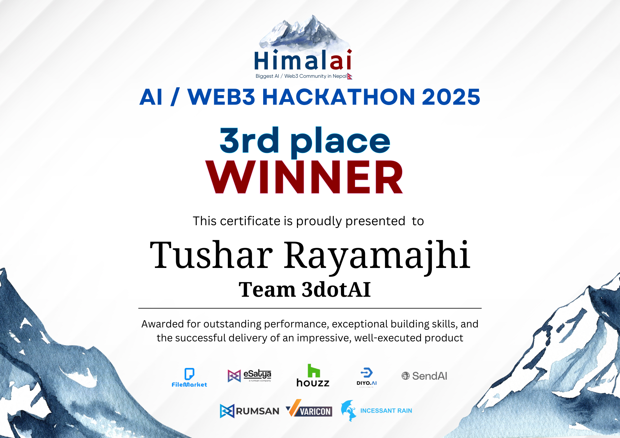 3rd Place – Himalai Hackathon